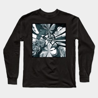 Black and White Abstract Long Sleeve T-Shirt